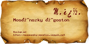 Mosánszky Ágoston névjegykártya